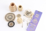 Collection of 9 Horsehair Mini Baskets.
