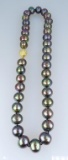Elegant Black Pearl and Diamond Necklace