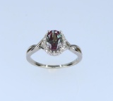 Elegant Created Alexandrite and Diamond Ring