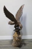 Large Wood Carved Eagle.