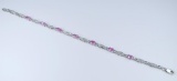 Classic Pink Sapphire and Diamond Bracelet