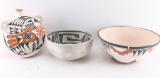 Lot of 2 Pots and a Canteen, Pueblo.