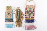Collection of 3 Native American Beaded Bags