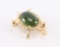 Vintage Karbra Green Jade Turtle Brooch.