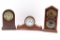Collection of Three Antique Mantel Clocks.