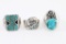 Lot of 4 Mens Rings