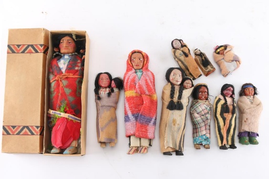 Collection of 8 Skoocum Dolls.