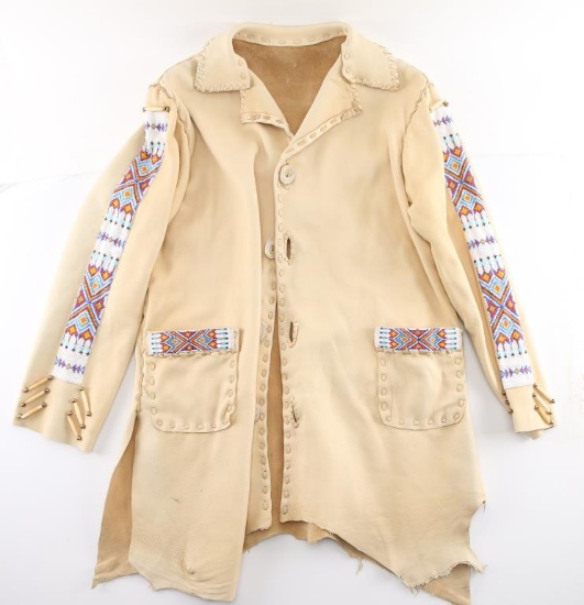 Leather Beaded Coat.