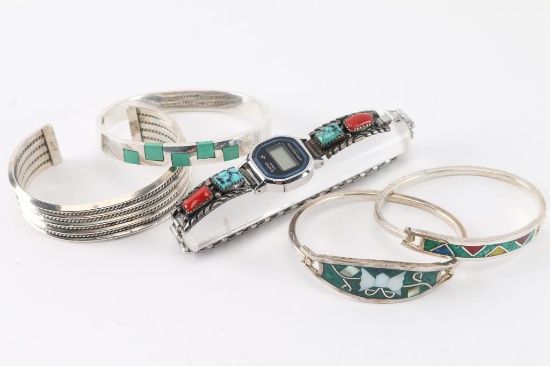Lot of 4 Sterling Silver Bracelets.
