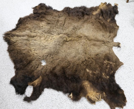 Lot of Buffalo Hide and Piece of Leather.
