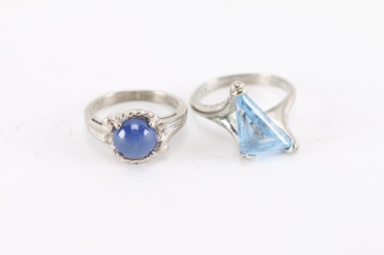 Two Rings, Topaz and Blue Stone.