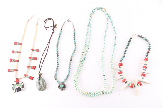 Lot of Necklaces, Some Beaded or with Turquoise.