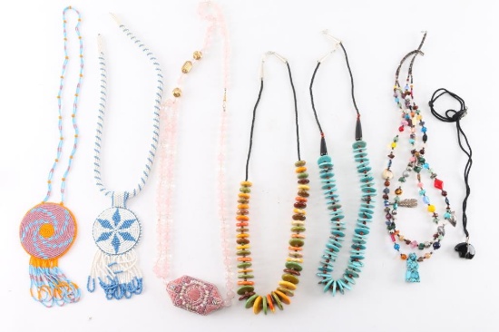 Lot of 7 Miscellaneous Beaded Necklaces.