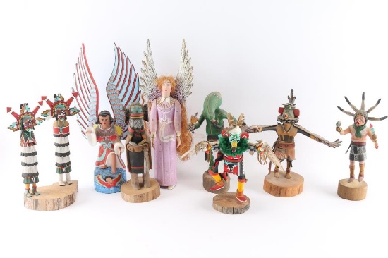 Lot of 6 Kachinas & 2 Angels