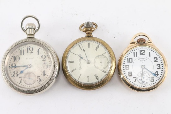 Lot of Three Elgin Pocket Watches.