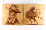 Collection of 4 Wood Art Pieces.