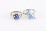 Two Rings, Topaz and Blue Stone.