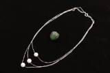 Lot of Sterling Silver Necklace & Ring.
