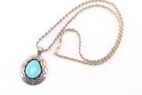 Turquoise and Sterling Silver Pendant.