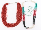 Micro Beaded Multi Strand Necklaces.