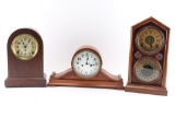 Collection of Three Antique Mantel Clocks.