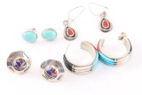 4 Pair of Native American Pierced Earrings.