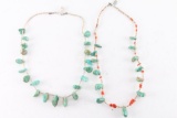 Two Native American Nugget Necklaces.