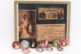 Collection of Pins, Mirrors, Framed Art.