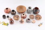 Lot of 17 Small Native Pots.