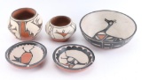 Lot of 5 Native American Pots.