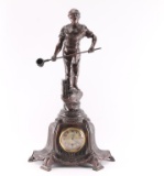 French Metal Statue Clock.