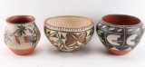 Lot of 3 Indian Pots.