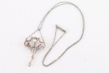 Demure Antique Diamond & Pearl Necklace.