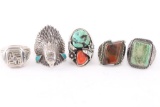 Collection of 5 Native American Rings