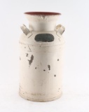 Painted Milk Can With Metal Label