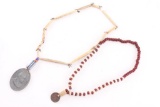 Lot of 2 Bead Necklaces and A Coin