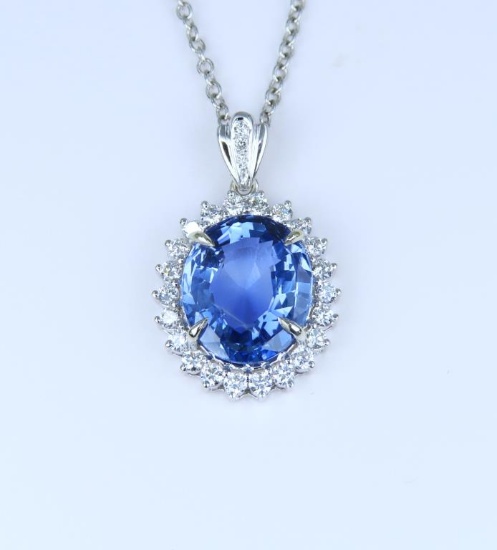 Exquisite SRI LANKA Blue Sapphire and Diamond
