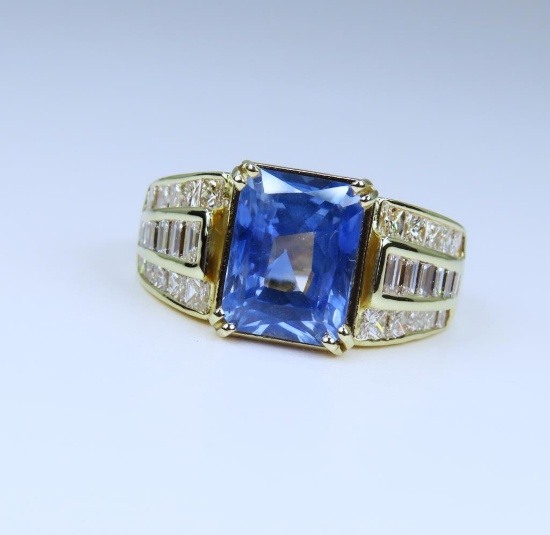 Magnificent Ceylon Blue Sapphire & Diamond