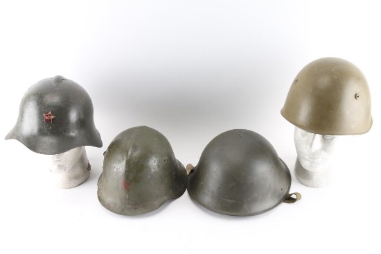 Lot of Four Combat Helmets