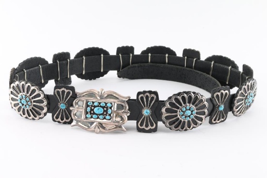 Navajo Sterling Concho Belt.