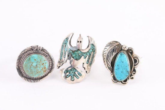 Lot of 3 Native American Rings.