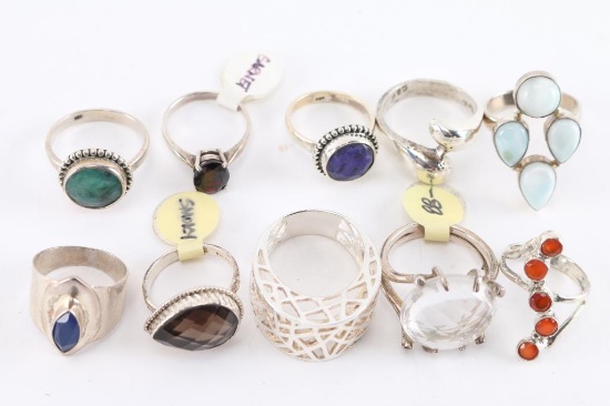 Lot of 10 Ladies Rings.