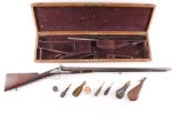 Cased F P Roghat A Turin Double Barrel Hammer Gun