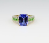 Sensational Vivid Tanzanite,Tsavorite & Diamond