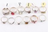 Lot of 12 Ladies Rings.