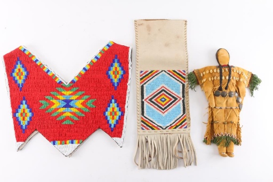Lot of 3 Native American Beaded Items.
