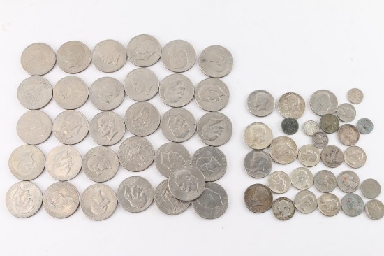 Lot of Kennedy, Eisenhower and other vintage Coins