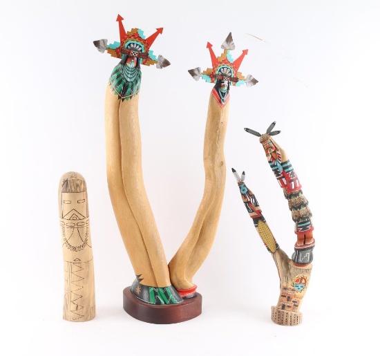 Lot of 3 Kachina Dolls.