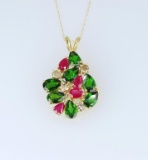 Beautiful Vintage Ruby, Green Tourmaline
