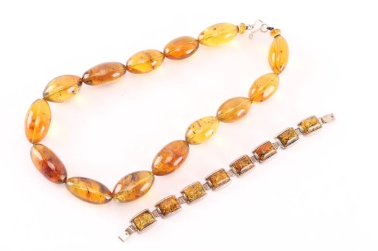 Amber Necklace and Bracelet.